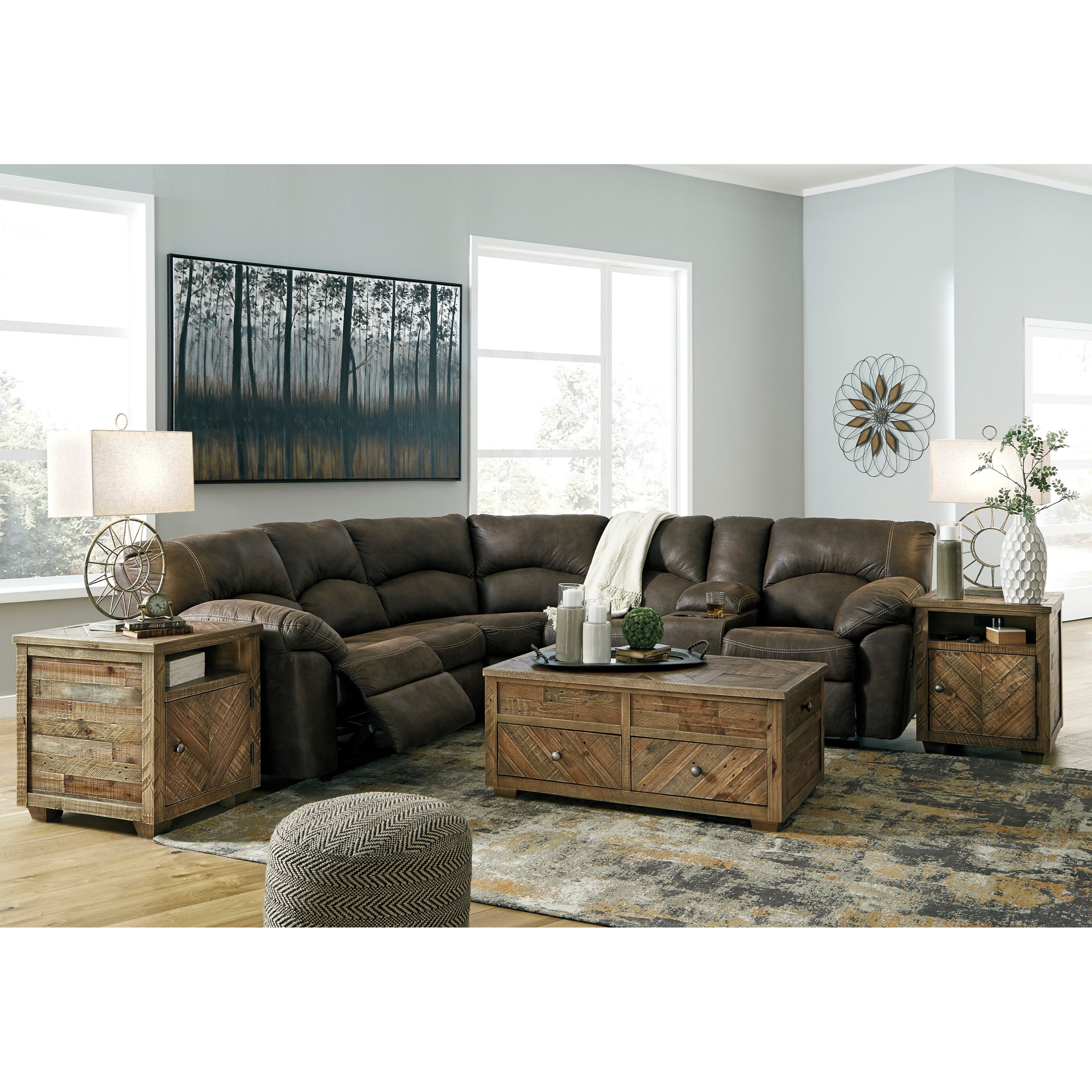 Ashley Tambo 819303034 2Piece Reclining Corner Sectional with Center